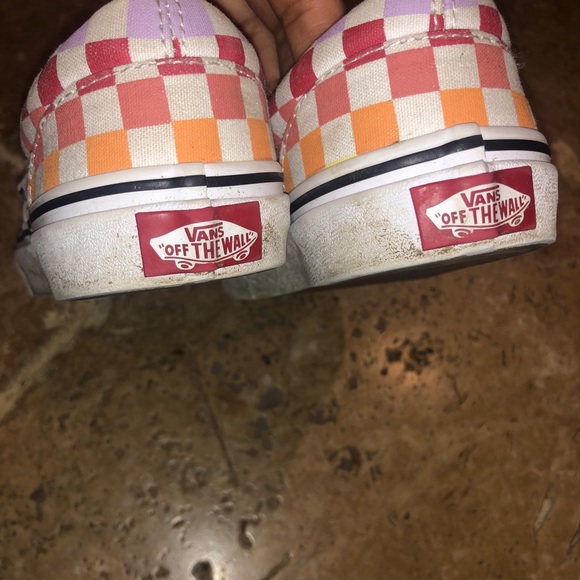 VANS colorful checkered slip-ons ~ Size 3 - Picture 5 of 6